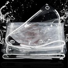 Clear Waterproof Tarpaulin 0.35mm Heavy Duty Transparent PVC Tarp with Eyelets for Outdoor Garden 7.5ft x 6.6ft