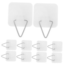 10pcs Adhesive Picture Hooks for Wall Art No Drill Wall Hooks Secure Grip Damage Hanging Decor