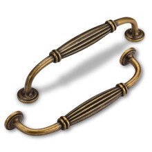 128mm Antique Brass Cabinet Handles, Durable Zinc Alloy Vintage Kitchen Drawer Pulls Set of 6