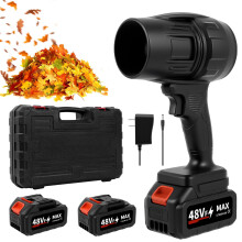 Cordless Leaf Blower with Dual 21V Batteries and Charger, 180000RPM Turbo Power Handheld Blower for Yard, Patio and Car Cleaning