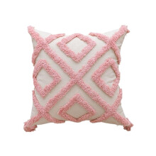 Pink Tufted Plush Throw Pillow with Soft Comfort and Detachable Cushion for Living Room Décor
