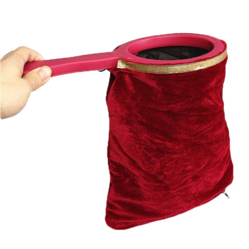 Magic Change Bag with Twisting Handle Control Red Magician Prop for Easy Performance and Tricks
