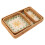 3-Pcs Rectangular Rattan Tray Green Leaves Yellow 1