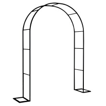 Black Metal Garden Arch Trellis Arbor for Climbing Plants, WeatherResistant Wedding Decoration, Easy Assembly 1.2m x 2.2m
