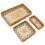 3-Pcs Rectangular Rattan Tray Green Leaves Yellow 14