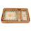 3-Pcs Rectangular Rattan Tray Green Leaves Yellow 15