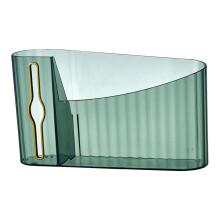 Transparent Wall Mounted Organizer Green Size A, Removable Plastic Storage Holder for Bathroom Accessories and Remote Control