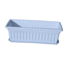 Window Box Planter with Drainage Holes and Removable Tray, Rectangular Flower Pot for Balcony Garden, Blue 19.69x8.27x5.51in