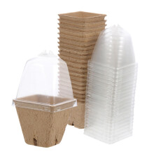 20pcs Biodegradable Plant Pots with Ventilated Covers, Eco Friendly Paper Nursery Pots for Succulents
