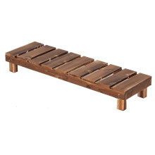 Wood Plant Stand Solid Wood Construction Large Capacity Display for Living Room or Garden Brown 80x25x12cm