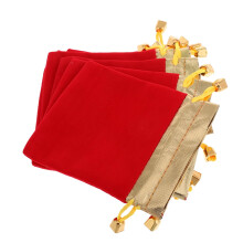 10pcs Red Velvet Drawstring Pouches Small Jewelry Gift Bags with Soft Velvet Protection for Travel