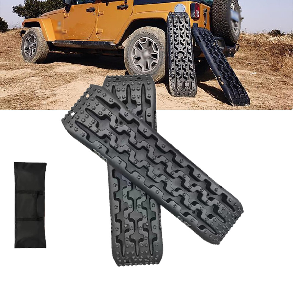 Heavyduty Offroad Recovery Traction Boards For 4Wd With Allterrain Grip Surface, Sand Mud Snow Tracks Black 9771547707257