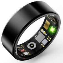 Smart Ring Fitness Tracker with Heart Rate, Blood Oxygen and Sleep Monitoring, IP68 Waterproof, No Subscription, Black Size 8