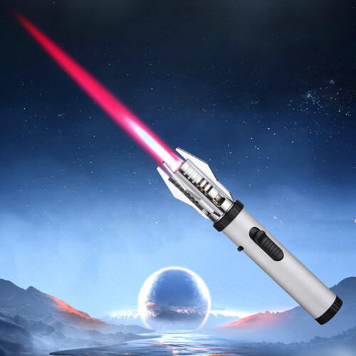 Butane Torch Lighter with 360 Flexible Neck, Adjustable Flame, Refillable Fuel Window for BBQ Kitchen