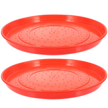 2Stk Rote Futterplatte Kunststoff Geflügel Fütterung Zubehör