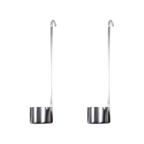 2Pcs Stainless Steel Wine Spoon with Long Handle Hanging Hook Silver