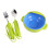 1Set Weighted Adaptive Utensils Set Green - Anti-Shake Spoon Fork Bowl 5