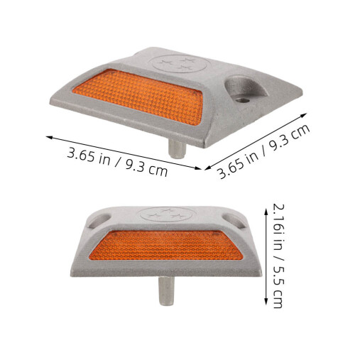 4Pz Segnalatori Riflettenti Da Strada in ABS E Alluminio Arancione 1