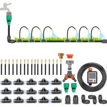 Smart Garden Irrigation System with Timer, 360 Adjustable Drip Mist, Water Saving Design, 20m Controller