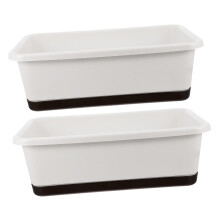 2pcs Self Watering Rectangular Flower Pot Box with Tray for Indoor Outdoor Plants Balcony Garden