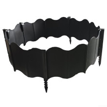 Weather Resistant Garden Edging Kit with Flexible Interlocking Sections, Durable Lawn Border (20 Black + 10 Nails)