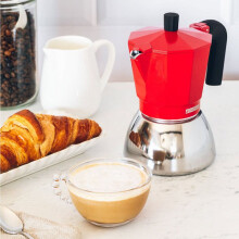 Cafè italiana - MONIX - Induzione Inox - 3 tazze - Alluminio e inox - Manico resistente al calore