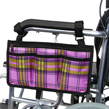 Wheelchair Side Bag Armrest Organizer with Dedicated Phone Pocket, Fits Scooters and Walkers