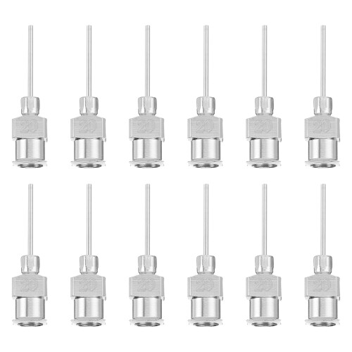 24Pièces Aiguilles Distributeur Inox Pointe Émoussée Argent