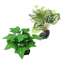 2Pcs Realistic Plastic Aquarium Plants Assorted Tank Decor