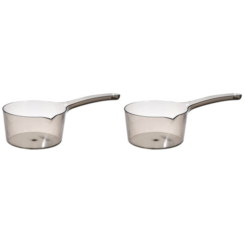 2Pcs Multipurpose Grey Plastic Ladle Kitchen Water Scoop for Home