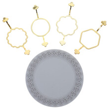 1Set Metall-Stempelform Und Silikonmatte Für DIY-Wachssiegel in Gold