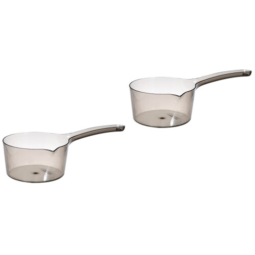 2Pcs Multipurpose Grey Plastic Ladle Kitchen Water Scoop for Home 2