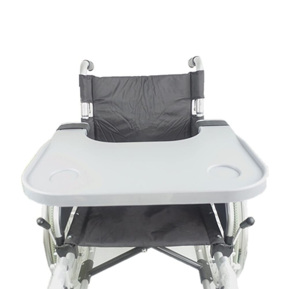 Wheelchair Tray Table with Dual Cup Holders, Removable Lap Desk for Eating Reading and Writing