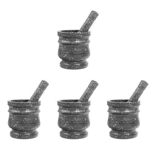 4Sets Plastic Grinding Bowl and Pestle for Garlic and Spices