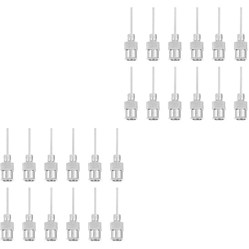 24Pièces Aiguilles Distributeur Inox Pointe Émoussée Argent 2