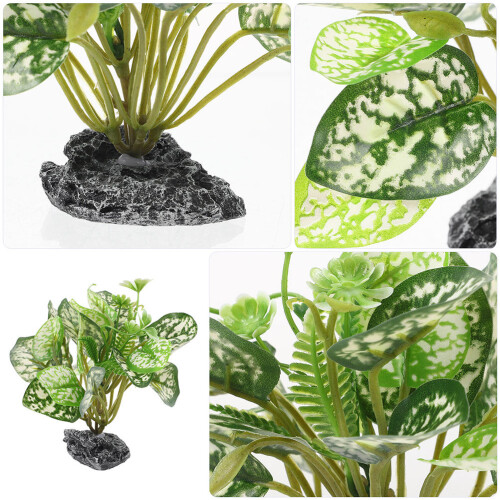 2Pcs Realistic Plastic Aquarium Plants Assorted Tank Decor 2