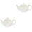 2Pcs Compact White Ceramic Teapots for Tea Making At Home 2