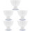 5Pcs White Ceramic Footed Bowls Multipurpose Ice Cream Serving Dishes 5