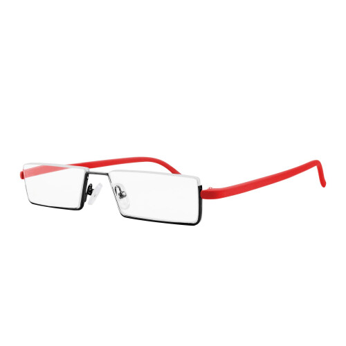 Blue Light Blocking Reading Glasses 2.5x Half Frame TR90 Lightweight Red Unisex Readers with Case 1