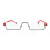 Blue Light Blocking Reading Glasses 2.5x Half Frame TR90 Lightweight Red Unisex Readers with Case 1