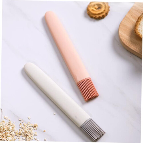 Silicone BBQ Basting Brush Pink HeatResistant Nonstick Handle for Kitchen Baking and Cooking 1