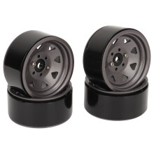 4PCS 1.9in 8-Spoke Wheel Rims Titanium SCX10II/III