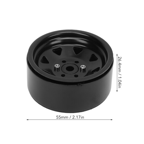 4PCS 1.9in RC Rims 8-Spoke Black for SCX10 1