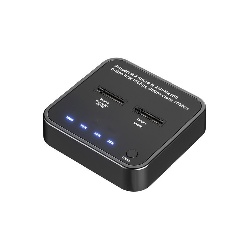 Photos - Drive Case M.2 NVME SSD Cloner Enclosure 10Gbps Type-C 3.2 Gen2 to M.2 PCIE SSD Adapter 2 Bay Docking Station Reader with UASP