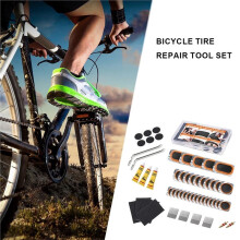 Bicycle Tire Patch Kit - No-Glue Adhesive, Portable Tool Set for Inner Tire Repair