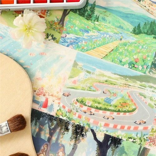 4 Rollen/Set Fun Landscape Series Ins Landscape Tape  B