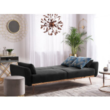 Sofa Bed 3 Seater EINA Velvet Black