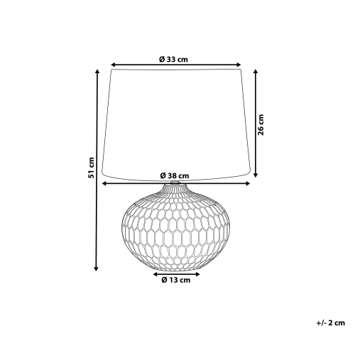 Beliani Table Lamp PIRITA Ceramic Gold 2