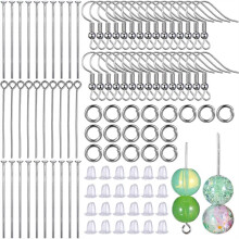 Set voor Het Maken van Oorbellen, met Oorbelhaakjes, Achterkantjes, Verbindingsringen, Oogpinnen en Platkoppinnen voor Het Maken van Sieraden, DIY