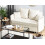 Beliani Sofa Bed 2 Seater HOVIN Fabric Light Beige 2